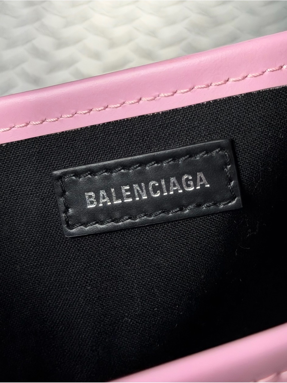 Balenciaga Navy Cabas XS Logo Canvas Tote in Pink - Picture 11 of 12